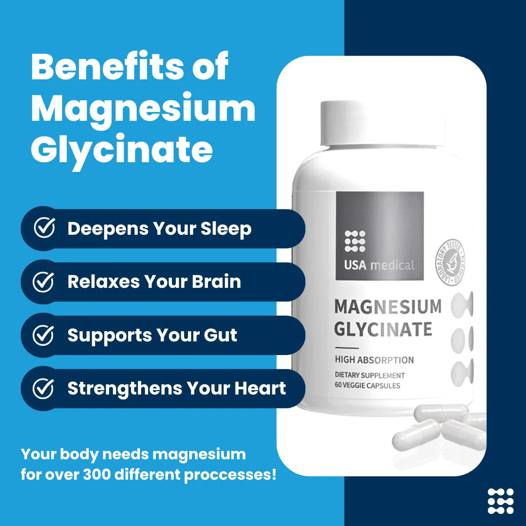 USA MEDICAL Magnesium Glycinate | 60 count)