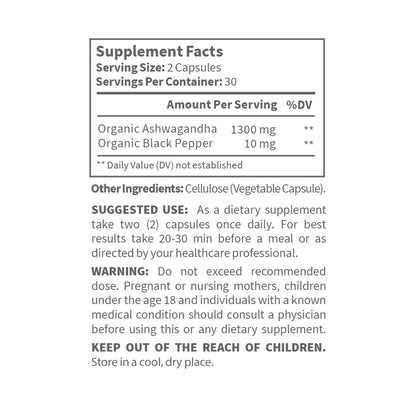 USA MEDICAL Ashwagandha with Black Pepper | 60 count