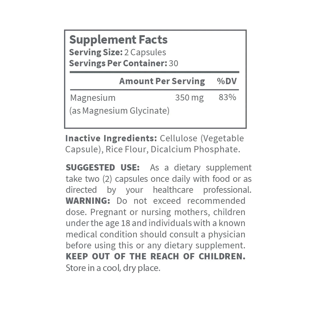 USA MEDICAL Magnesium Glycinate | 60 count)
